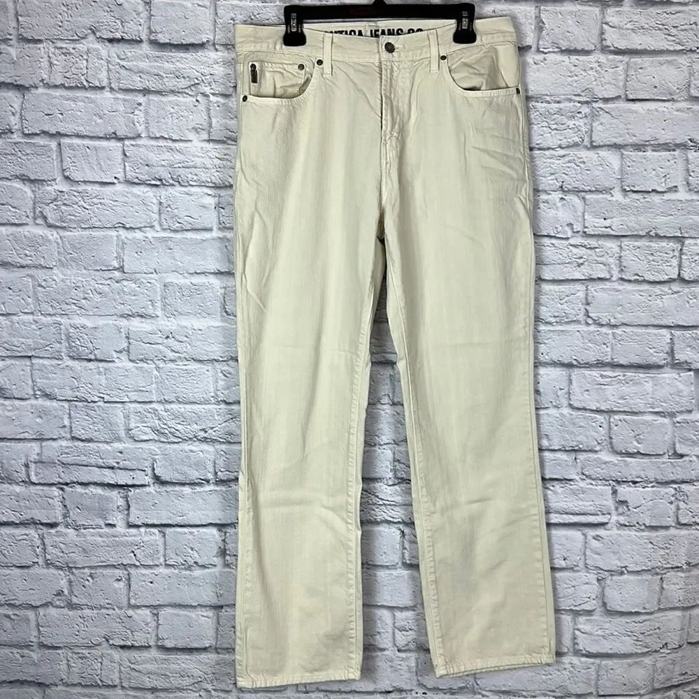 Nautica Men’s Ivory Straight Fit Jeans Size 34x32